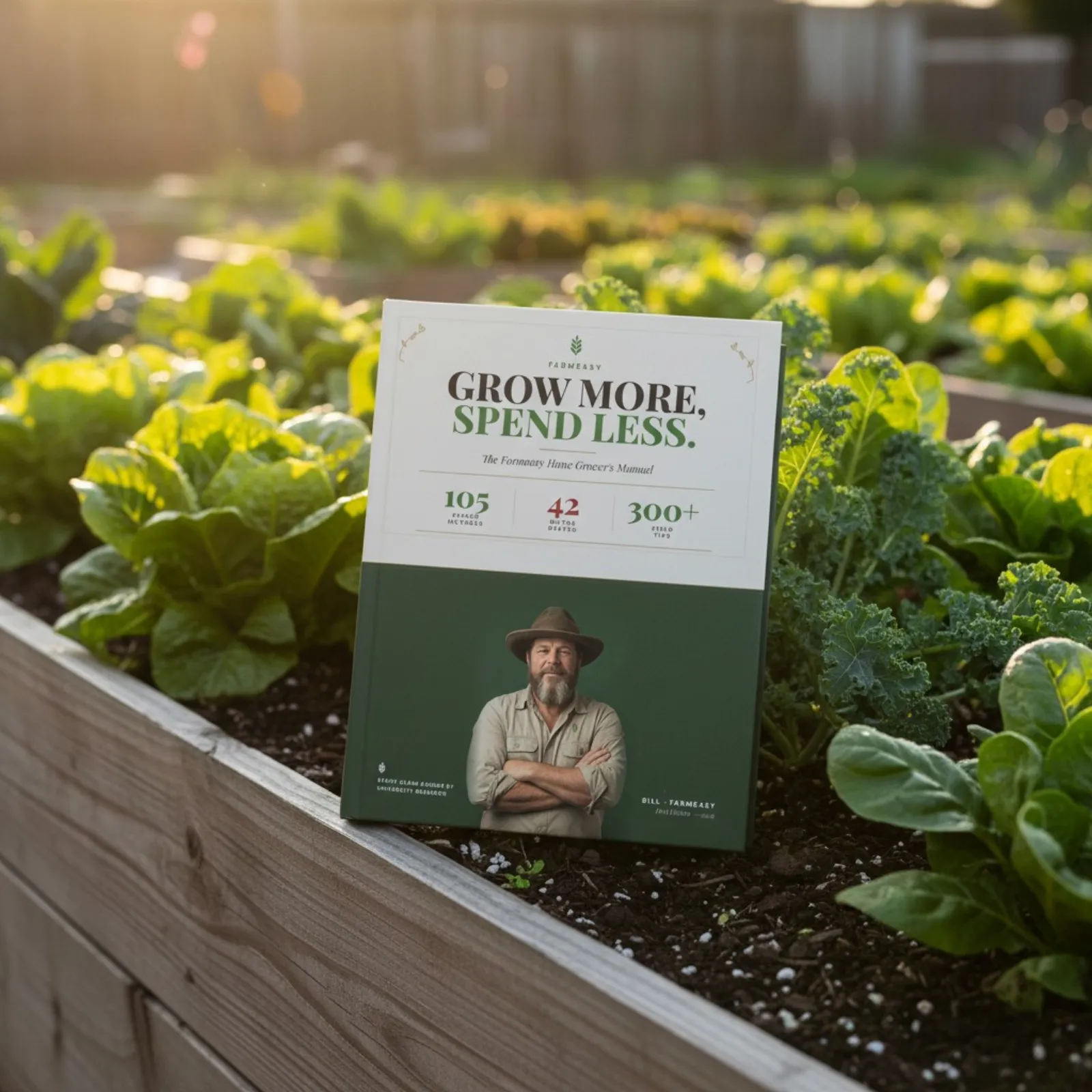 The manual resting in a raised garden bed