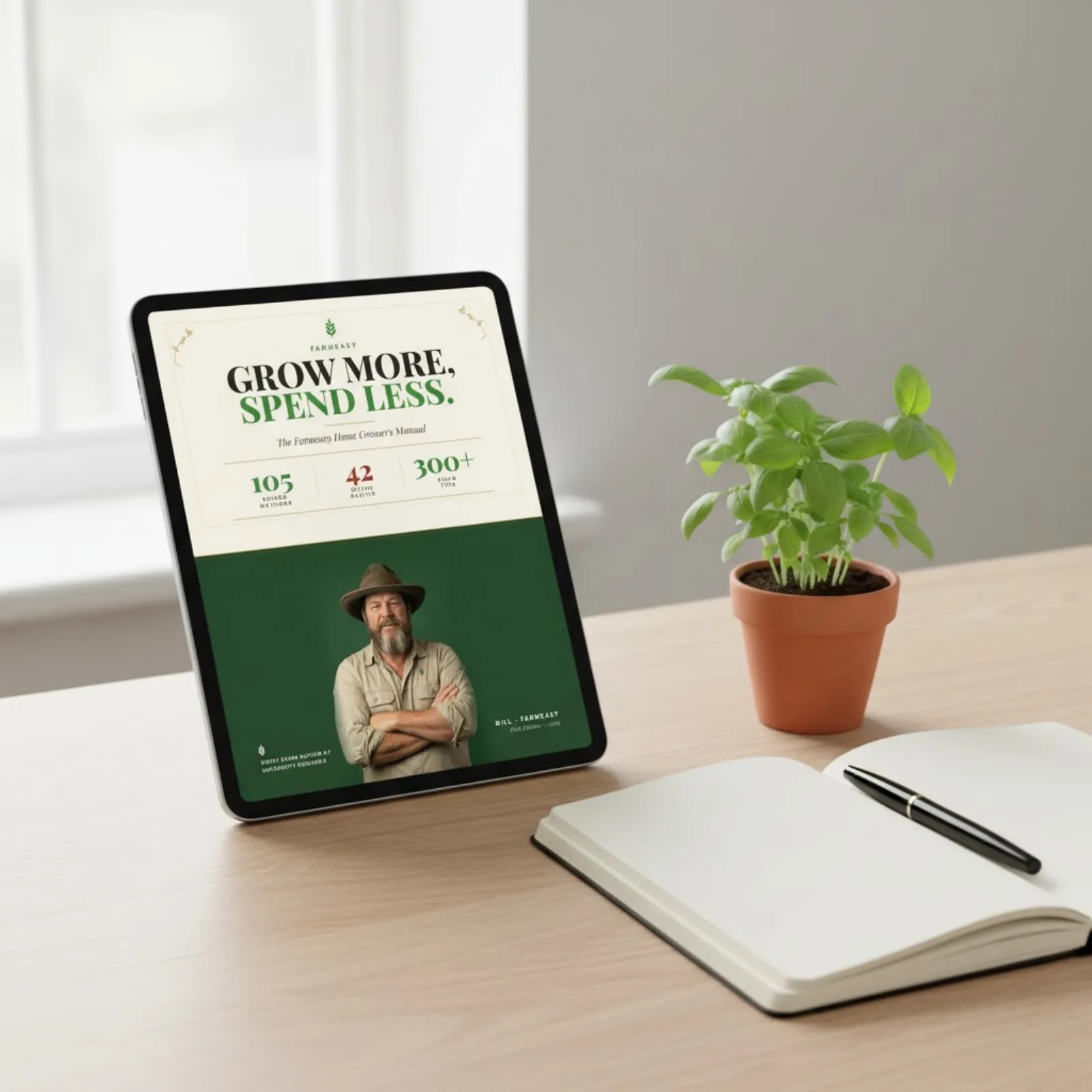 The manual as a PDF on a tablet